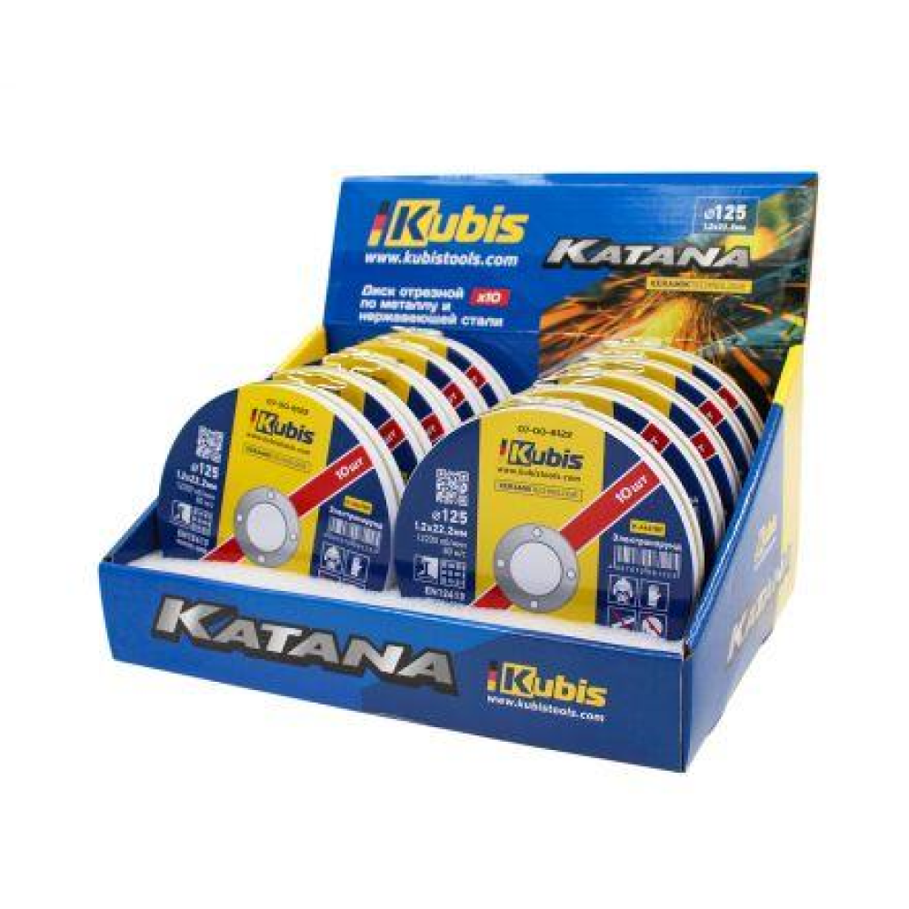Диск відрізний по металу і нержавіючої сталі 125*1.2*22 мм мм KATANA DISPLAY BOX