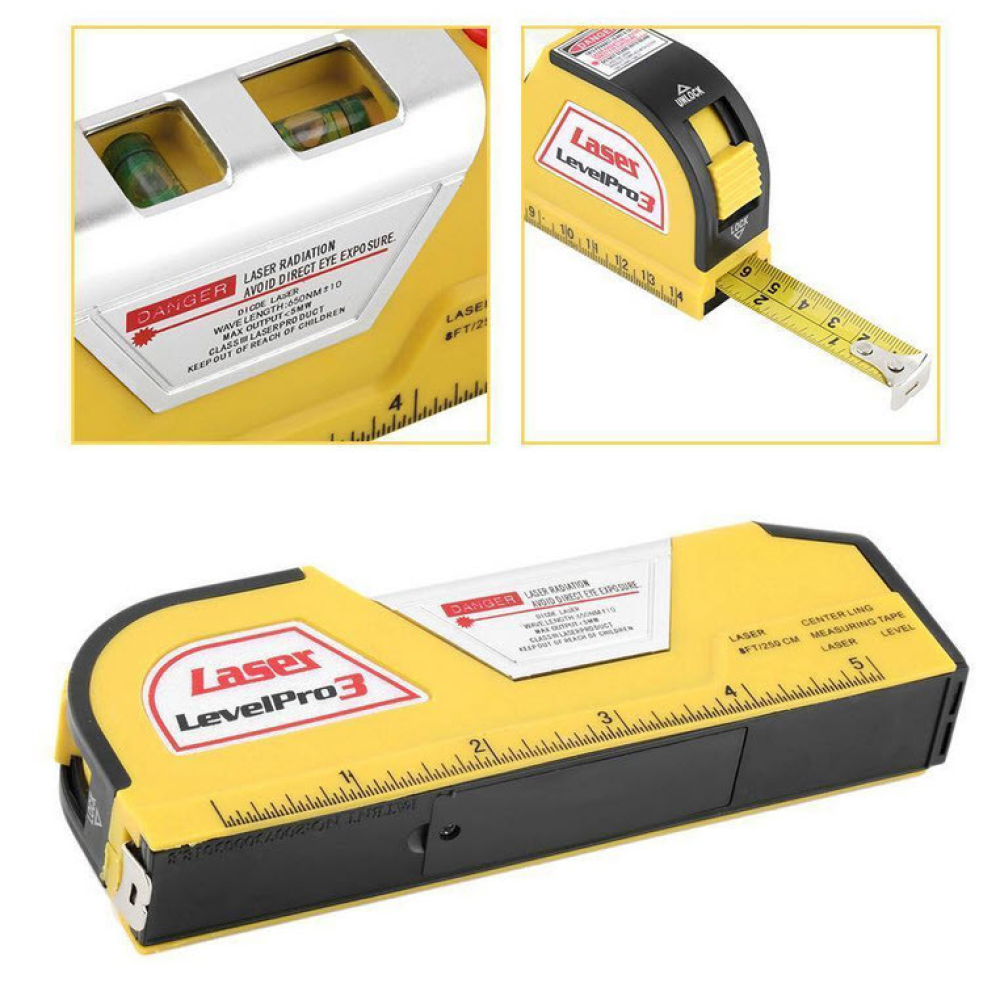 Лазерний Рівень Easy Fix Laser Level Pro 3 з рулеткою 2,4 м