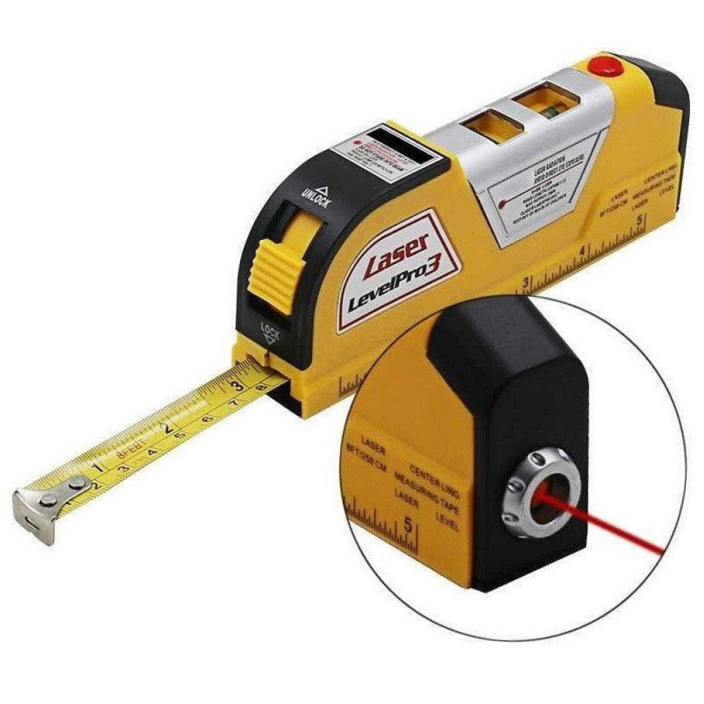 Лазерний Рівень Easy Fix Laser Level Pro 3 з рулеткою 2,4 м