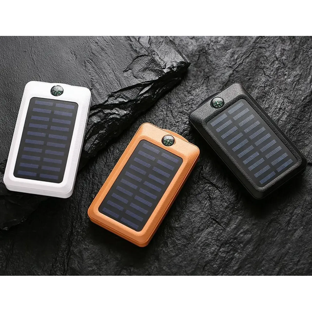 Power Bank 18000 mAh із сонячною панеллю та LED лампою  ⁇  Повербанк з ліхтариком і сонячною батареєю + компас