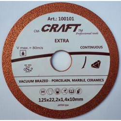 Диск алмазний Craft вакумний 125*22.2*1.4 різання керамограніту, кахлю Диск алмазний Craft вакумний 125*22.2*1.4 різання керамограніту, кахлю