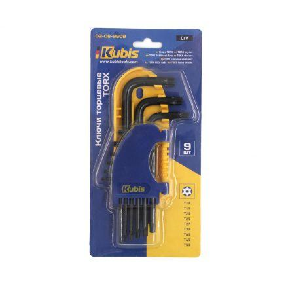 Ключі шестигранні Torx T10-T50, короткі, СrV, 9шт
